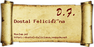 Dostal Feliciána névjegykártya